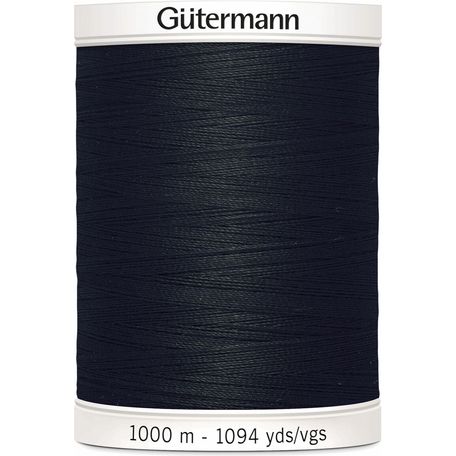 Gutermann Black Sew-All Thread: 1000m - Pack of 5