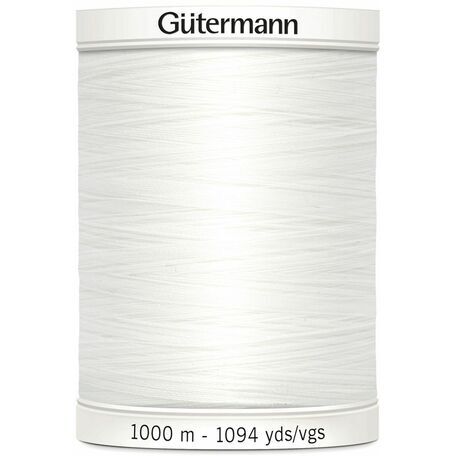 Gutermann White Sew-All Thread: 1000m - Pack of 5