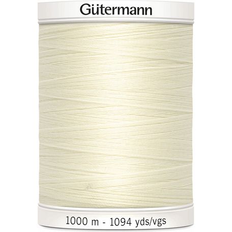 Gutermann Cream/Off-White Sew-All Thread: 1000m (1) - Pack of 5