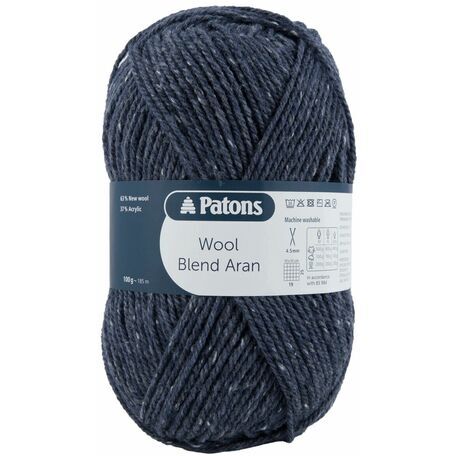 Patons Wool Blend Aran Yarn (100g) - Airforce (Pack of 10)