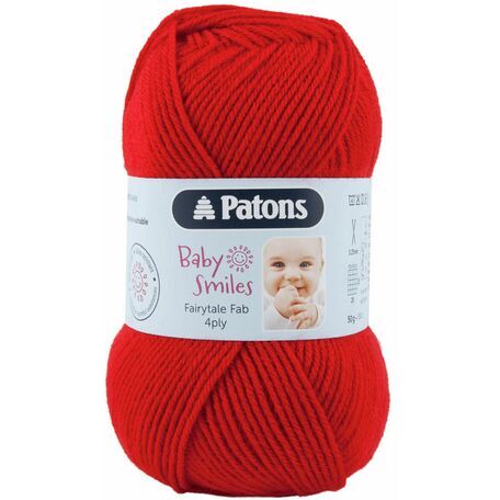 Patons Baby Smiles Fairytale Fab 4 Ply Yarn (50g) - Red - 10 Pack