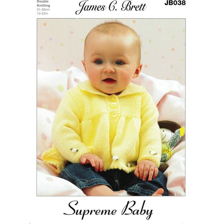 Brett DK JB038 Baby Jacket, Dress, Hat &amp; Blanket Knitting Pattern
