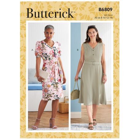 Butterick Pattern B6809 Dress, Sash & Belt