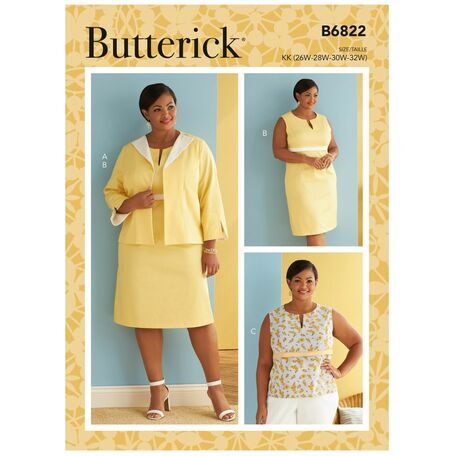 Butterick Pattern B6822 Women's Jacket, Dress & Top
