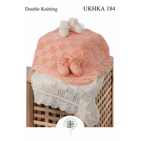 UKHKA 184 Baby Booties &amp; Blankets Double Knitting Pattern