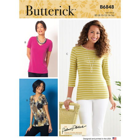 Butterick Pattern B6848 Women's T-Shirts & Tank Top