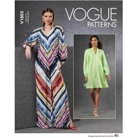 Vogue Pattern V1803 Women's Loose-Fitting Dress