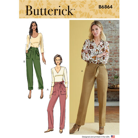 Butterick Pattern B6864 Women's Pants & Sash