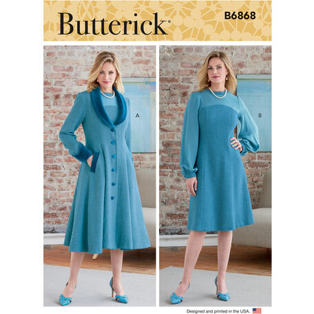 Butterick Pattern B6868 Women's Coat & Dress