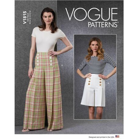 Vogue Pattern V1815 Women's Sailor-Style Pants