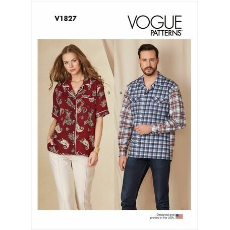 Vogue Pattern V1827 Unisex Shirts