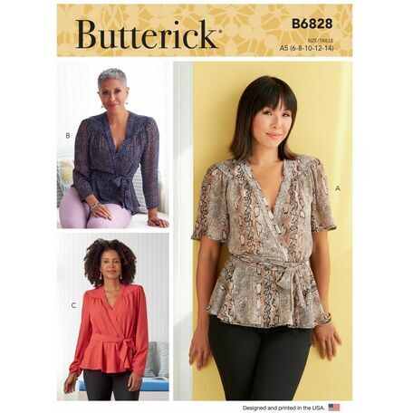 Butterick Pattern B6828 Women's Wrap Tops