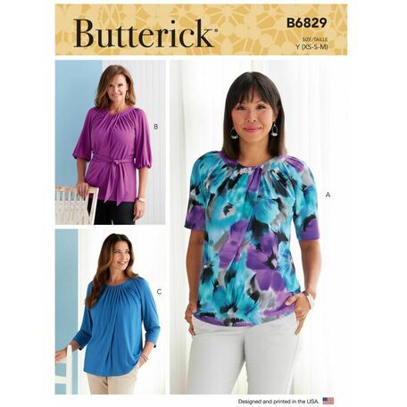 Butterick Pattern B6829 Women's Tops & Sash