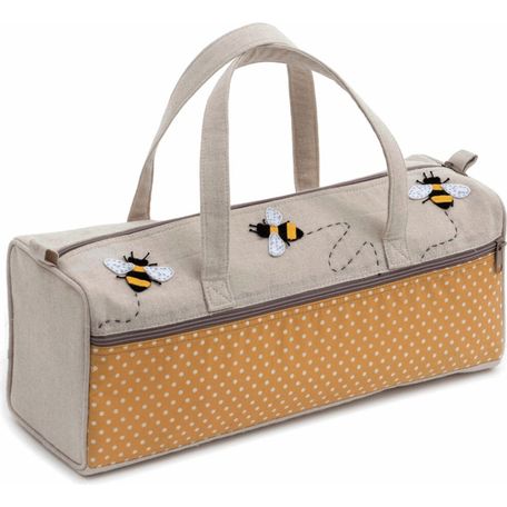 Hobby Gift Bumble Bee Appliqué Zip Up Knitting Bag