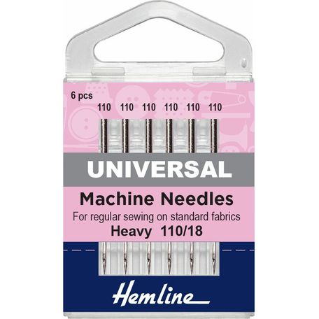 Hemline Universal Sewing Machine Needles - Heavy 110/18 (6 Pieces) - 5 Packs