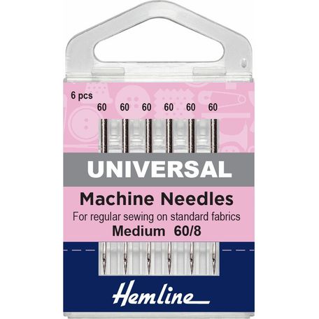 Hemline Universal Sewing Machine Needles - Extra Fine Size 60/8 (6 Pieces) - 5 Packs
