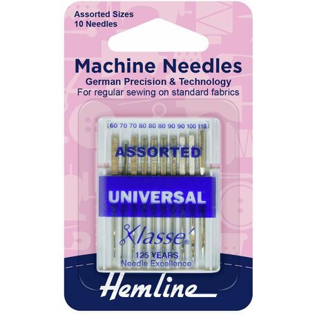 Hemline Universal Sewing Machine Needles - Assorted (10 Pieces)