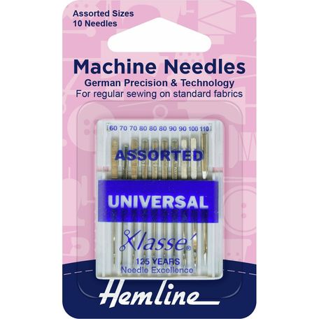 Hemline Universal Sewing Machine Needles - Assorted (10 Pieces) - 5 Packs