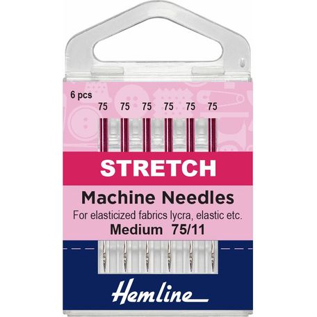 Hemline Stretch Sewing Machine Needles - Fine 75/11 (6 Pieces) - 5 Packs