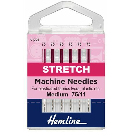 Hemline Stretch Sewing Machine Needles - Fine 75/11 (6 Pieces)