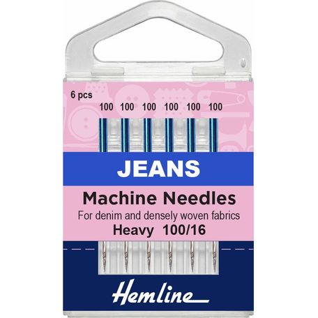 Hemline Jeans Sewing Machine Needles - Heavy 100/16 (6 Pieces) - 5 Packs