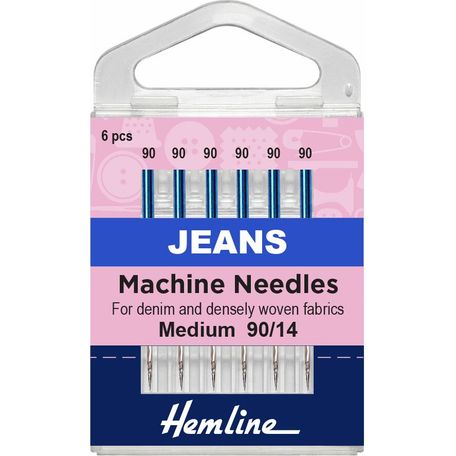 Hemline Jeans Sewing Machine Needles - Medium/Heavy 90/14 (6 Pieces) - 5 Packs
