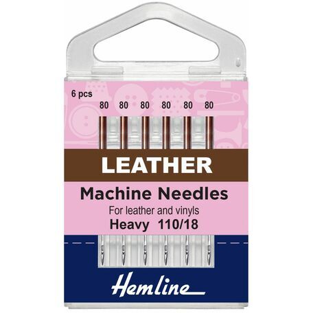 Hemline Leather Sewing Machine Needles - Heavy 110/18 (6 Pieces)