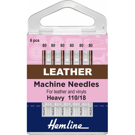 Hemline Leather Sewing Machine Needles - Heavy 110/18 (6 Pieces) - 5 Packs
