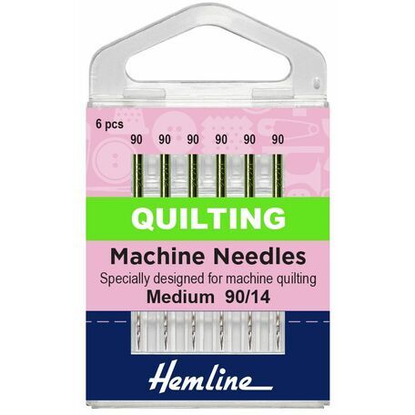 Hemline Quilting Sewing Machine Needles - Size 90/14 (6 Pieces)