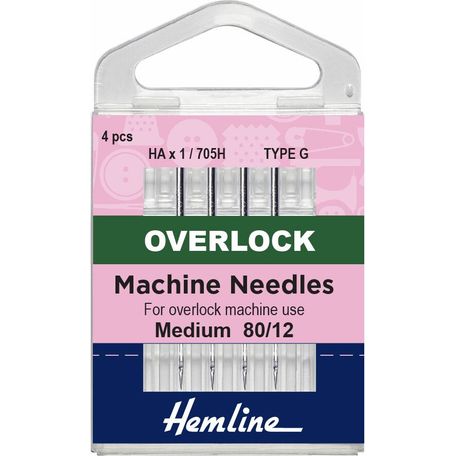 Hemline Overlock/Serger Machine Needles - Type G 80/12 (4 Pieces) - 5 Packs