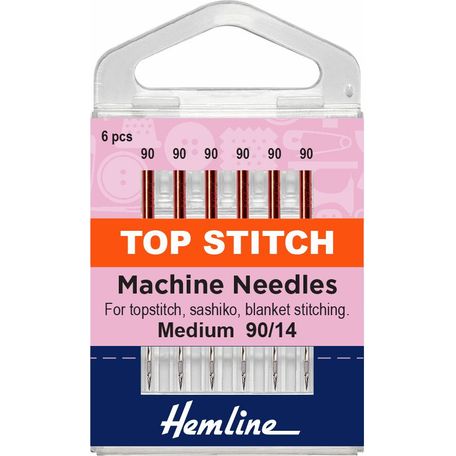 Hemline Top-Stitch Sewing Machine Needles - 90/14 (6 Pieces) - 5 Packs
