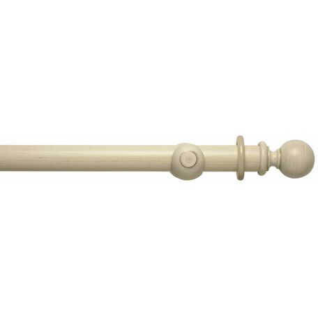 Hallis Modern Country 55mm Brushed Cream Curtain Pole Set with Ball Finial