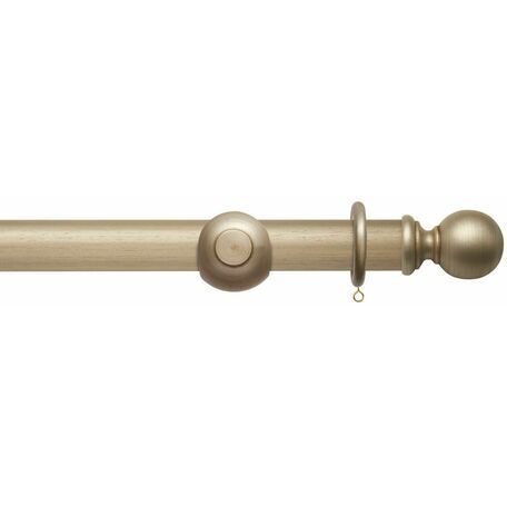 Hallis Modern Country 55mm Satin Silver Curtain Pole Set with Ball Finial