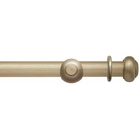 Hallis Modern Country 45mm Satin Silver Curtain Pole Set with Button Finial