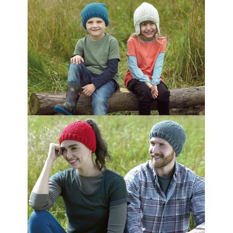 James C Brett JB782 Chunky Knitting Pattern - Various Hats