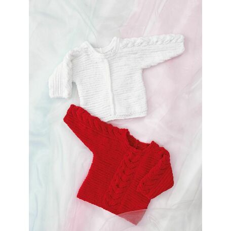 James C Brett JB732 Chunky Knitting Pattern - Baby Sweater & Cardigan