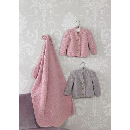 James C Brett JB528 Chunky Knitting Pattern - Baby Blanket &amp; Cardigans