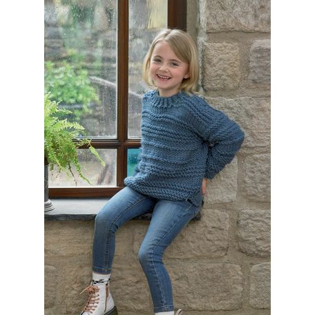 James C Brett JB635 Chunky Knitting Pattern - Girls Sweater