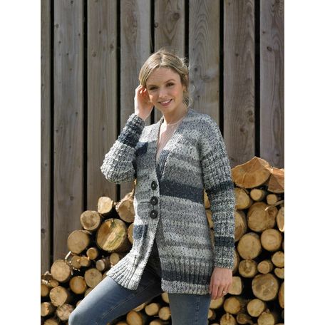 James C Brett JB716 Chunky Knitting Pattern - Ladies Cardigan