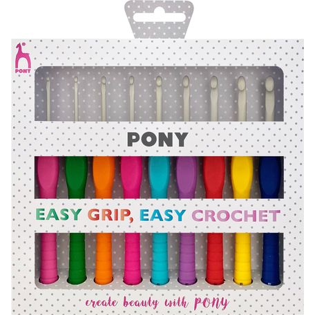 Pony Set of 9 soft grip Polka Dot multicoloured crochet Hooks