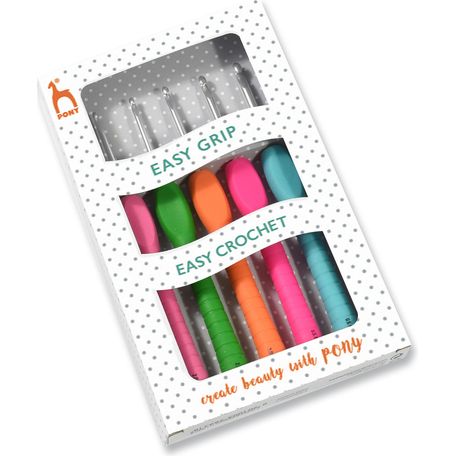 Pony Pack of 5 Polka Dot Easy Grip Crochet Hooks