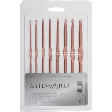 Milward Set of 8 Rose Gold Crochet hooks