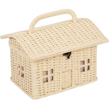 Wicker House Bird Aviary Needlework Sewing Box.