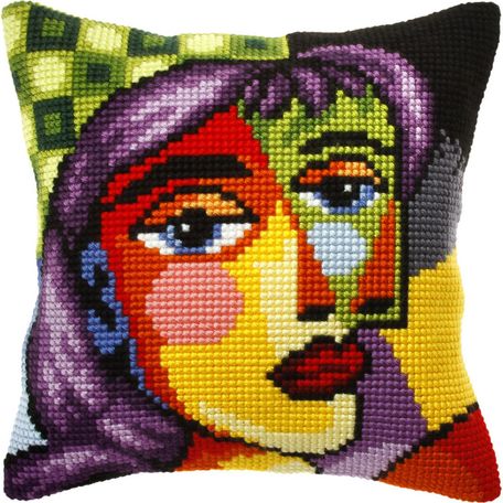 Cross stitch cushion cover 'Picasso Inspiration'