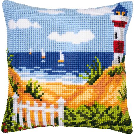 Cross stitch cushion Cover 'Lighthouse'