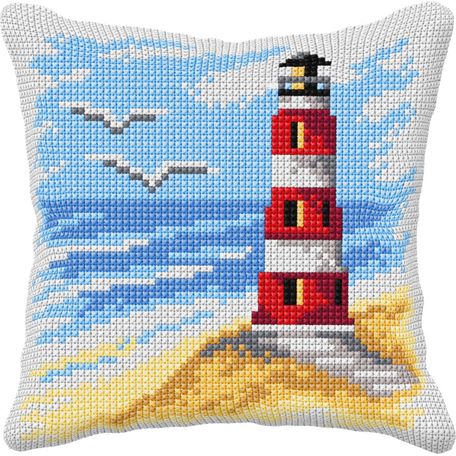 Cross stitch cushion Cover 'Large Lighthouse'
