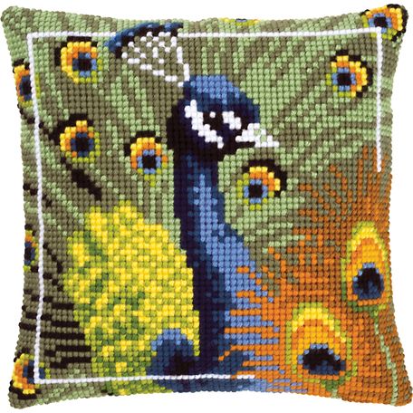 Cross stitch cushion Cover Peacock