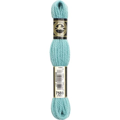 DMC Tapestry Wool: 10 x 8m: Skeins: Metallic Turquoise Green (7598)