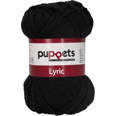 Puppets: Lyric No. 8: 50g (70m): Black - Pack of 10