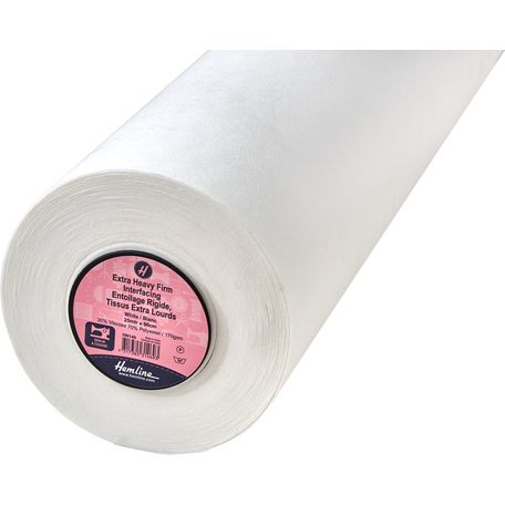 Hemline Interfacing: Extra-Heavy: Firm: Sew-in: 25m x 90cm: White